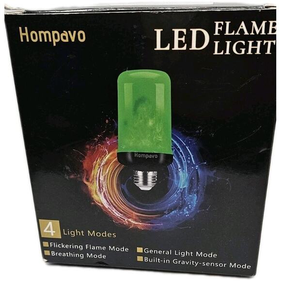 Hompavo LED Flame Light Bulb Green 4 Light Modes - Picture 1 of 4